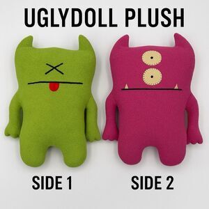 Uglydoll Bop N’ Beep Reversible Plush 12” Green Pink Monster HTF Collectible Toy